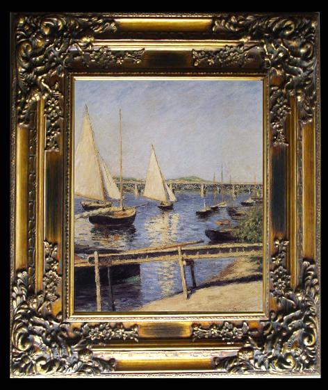 framed  Gustave Caillebotte Sailboat, Ta014